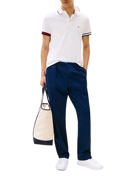 Polo uomo bianca in cotone Tommy Hilfiger | MW0MW38458YBR